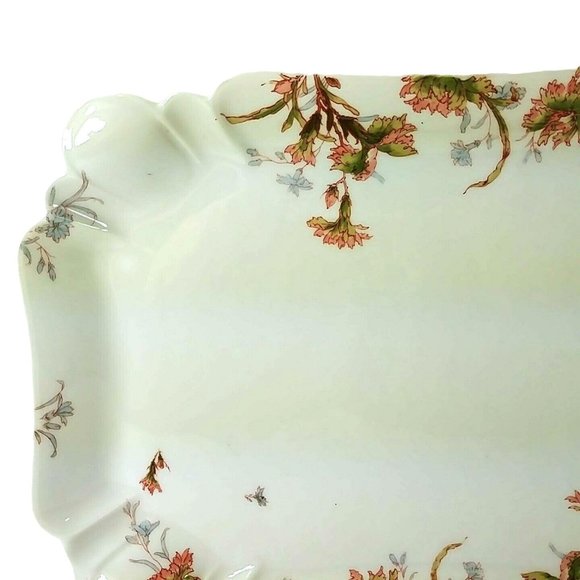 Haviland Serving Platter Tray Dish JW Boteler and Son Scalloped Edge Florals 18" - Picture 2 of 9